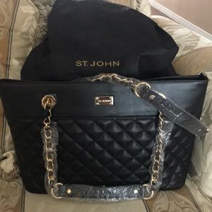 St. John Collection quilted large handbag